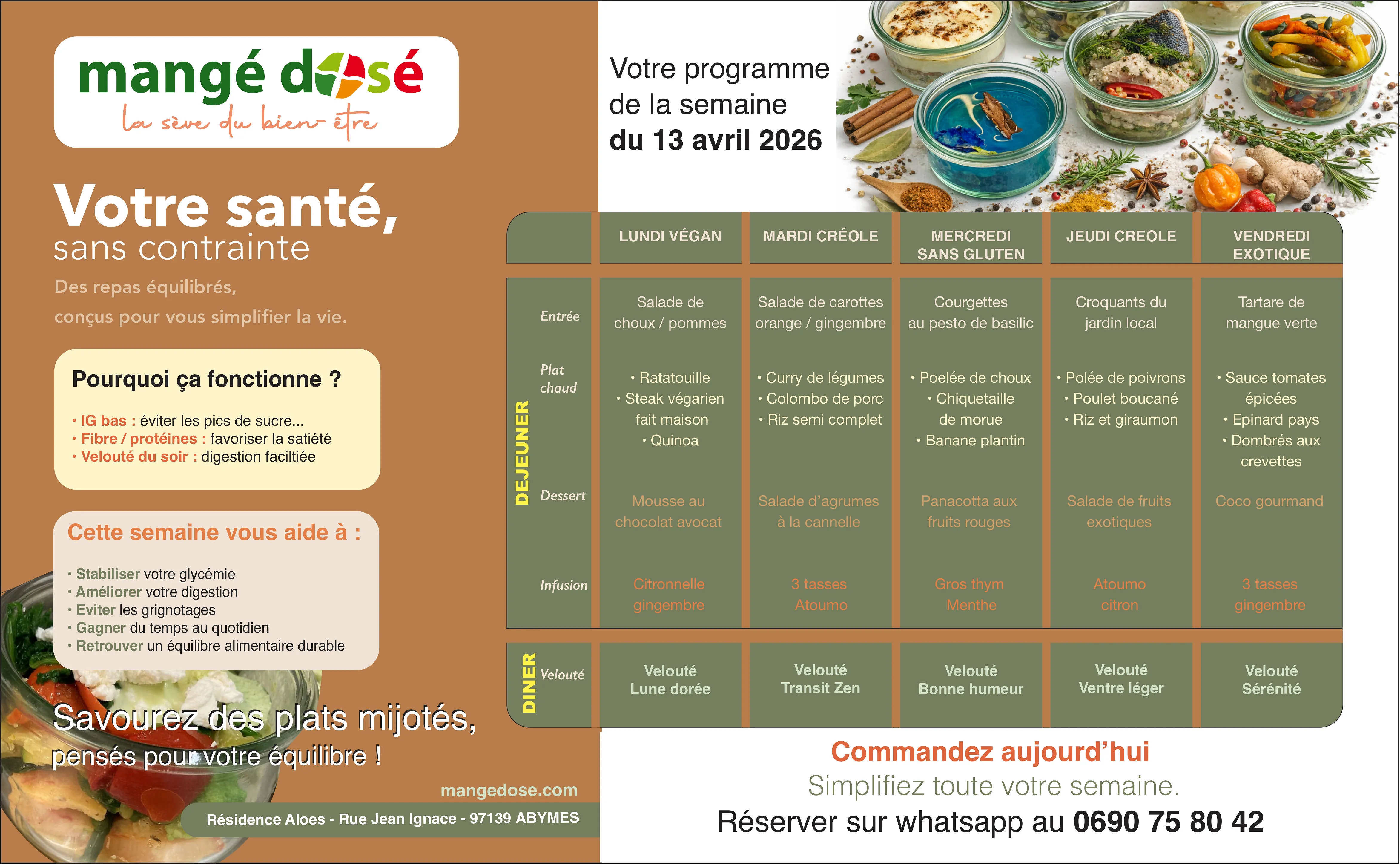 Menu mangé Dosé